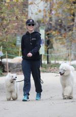 KATHRYN NEWTON Out with Her Dogs in Los Angeles 01/07/2019