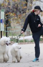 KATHRYN NEWTON Out with Her Dogs in Los Angeles 01/07/2019