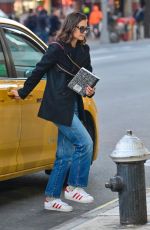 KATIE HOLMES Leaves a Taxi in New York 01/14/2019