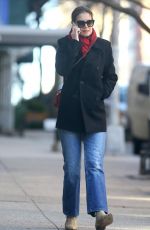 KATIE HOLMES Out and About in New York 01/11/2019