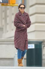 KATIE HOLMES Out in New York 01/08/2019