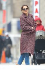 KATIE HOLMES Out in New York 01/08/2019