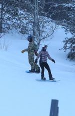 KATY PERRY and Orlando Bloom Out Snowboarding in Aspen 01/02/2019