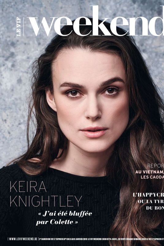 KEIRA KNIGHTLEY in Le Vif Weekend Magazine, January 2019