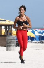 KELLY BENSIMON Out Jogging at a Beach in Miami 01/03/2019