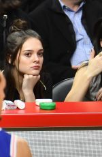 KENDALL JENNER at LA Clippers and the Philadelphia 76ers in Los Angeles 01/01/2019