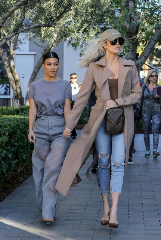 KHLOE and KOURTNEY KARDASHIAN on the Set of KUWTK in Canoga Park 01/24/2019