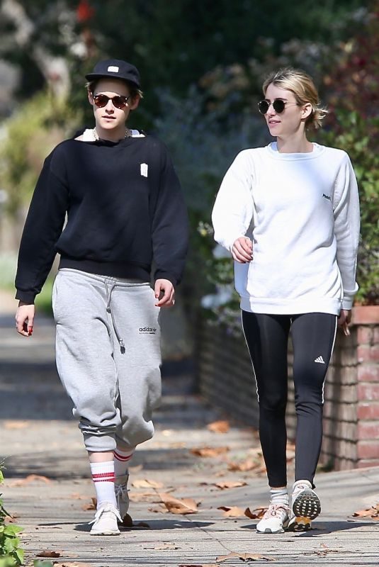 KRISTEN STEWART and EMMA ROBERTS Out Hiking in Los Feliz 01/30/2019