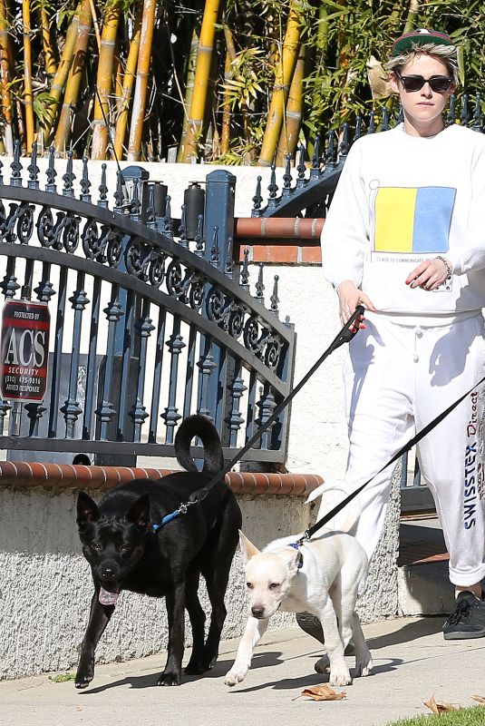 KRISTEN STEWART and SARA DINKIN Out with Their Dogs in Los Angeles 01/10/2019