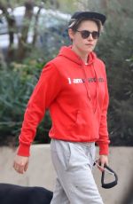 KRISTEN STEWART Out with Her Dog in Los Angeles 01/28/2019