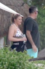 LAUREN ALAINA in Bikini Top on Vacation in Tulum 01/24/2019