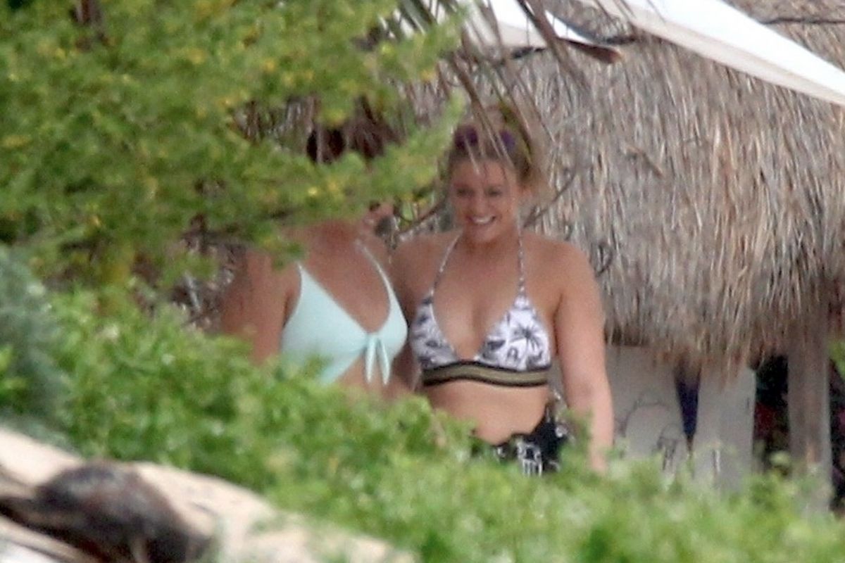 LAUREN ALAINA in Bikini Top on Vacation in Tulum 01/24/2019.