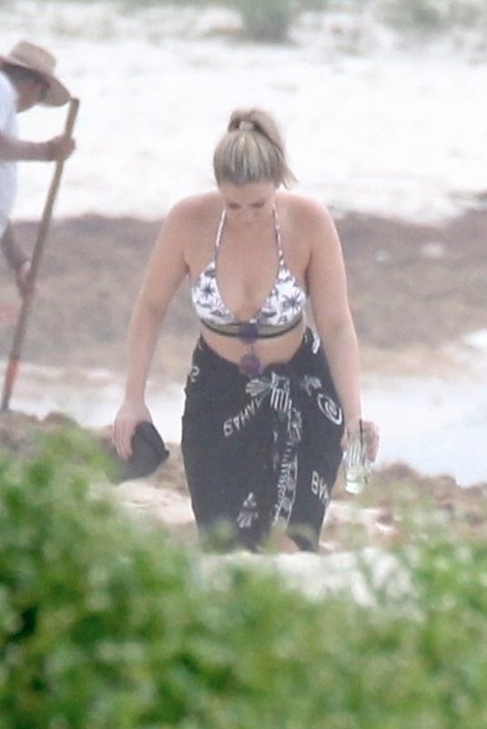 LAUREN ALAINA in Bikini Top on Vacation in Tulum 01/24/2019
