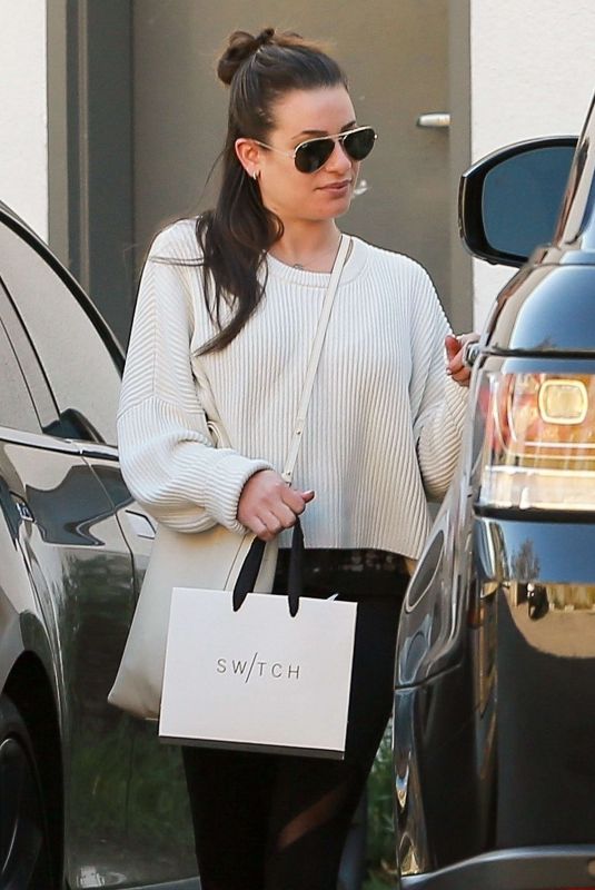 LEA MICHELE Out Sopping in Beverly Hills 01/10/2019