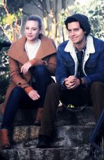 LILI REINHART and Cole Sprouse on the Set of Riverdale in Vancouver 01/16/2019