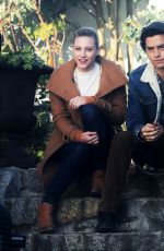 LILI REINHART and Cole Sprouse on the Set of Riverdale in Vancouver 01/16/2019