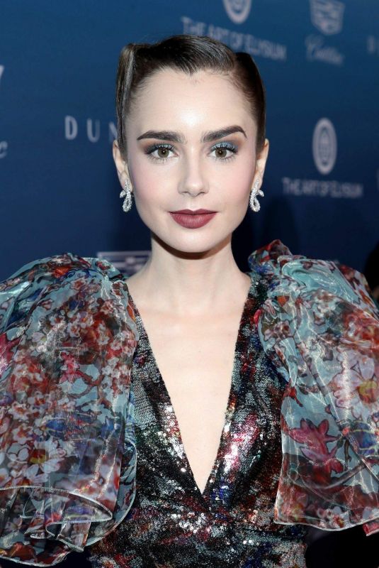 LILY COLLINS at Art of Elysium