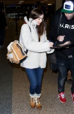 LILY COLLINS at Salt Lake City Airport 01/25/2019