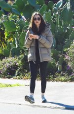 LILY COLLINS Leaves a Gym in Los Angeles 01/10/2019