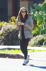 LILY COLLINS Leaves a Gym in Los Angeles 01/10/2019