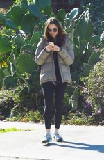 LILY COLLINS Leaves a Gym in Los Angeles 01/10/2019
