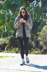 LILY COLLINS Leaves a Gym in Los Angeles 01/10/2019