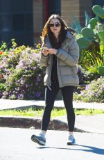 LILY COLLINS Leaves a Gym in Los Angeles 01/10/2019