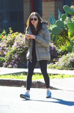 LILY COLLINS Leaves a Gym in Los Angeles 01/10/2019