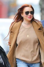 LINDSAY LOHAN Leaves Her Apartment in New York 01/10/2019