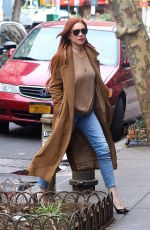 LINDSAY LOHAN Leaves Her Apartment in New York 01/10/2019