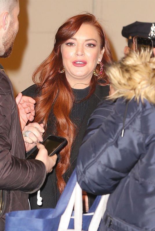 LINDSAY LOHAN Leaves MTV Studios in New York 01/04/2019