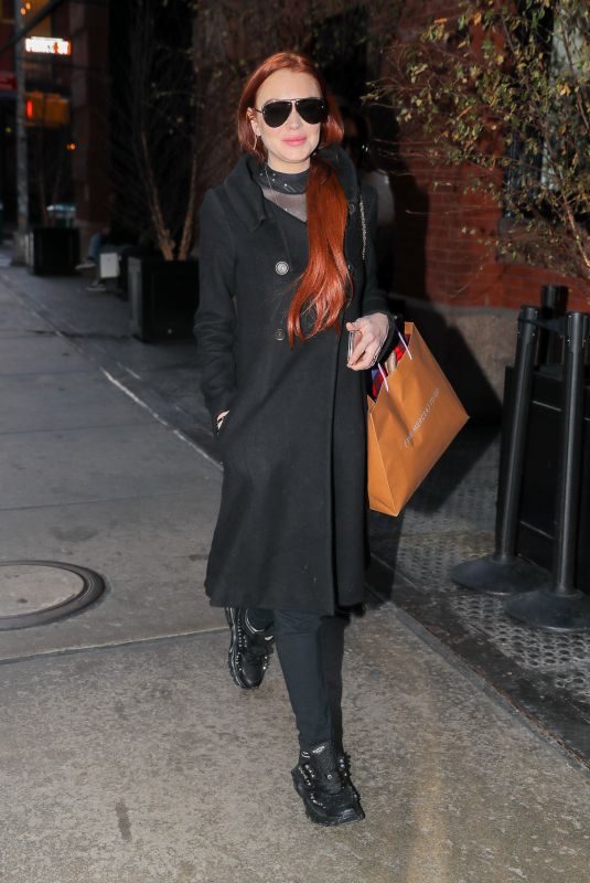 LINDSAY LOHAN Night Out in New York 01/02/2019