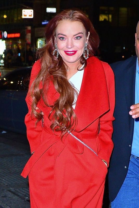 LINDSAY LOHAN Night Out in New York 01/07/2019