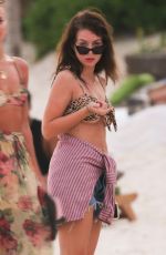 LOTTIE MOSS in Bikini Top on the Beach in Tulum 01/13/2019