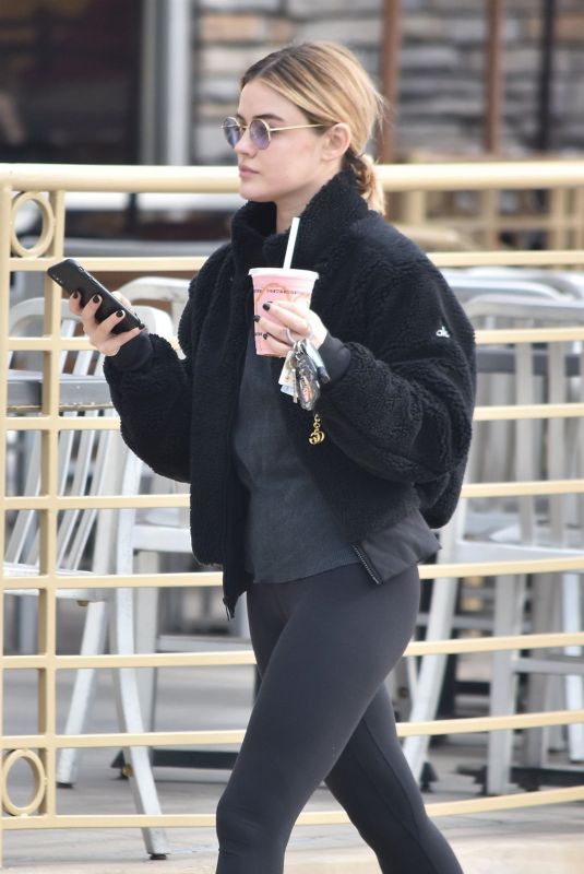LUCY HALE Out for Ice Coffee in Studio City 01/11/2019