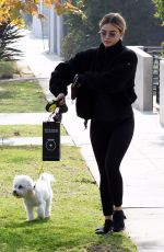 LUCY HALE Out with Her Dog in Studio City 01/11/2019