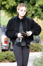 LUCY HALE Out with Her Dog in Studio City 01/11/2019