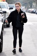 LUCY HALE Out with Her Dog in Studio City 01/11/2019