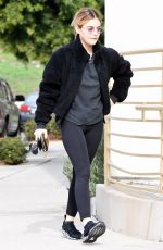 LUCY HALE Out with Her Dog in Studio City 01/11/2019