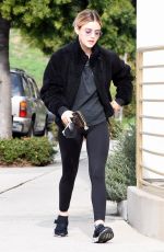 LUCY HALE Out with Her Dog in Studio City 01/11/2019