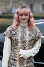 MAISIE WILLIAMS Arrives at Kenzo Fashion Show at PFW in Paris 01/20/2019