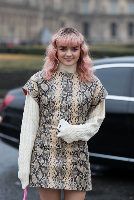 MAISIE WILLIAMS Arrives at Kenzo Fashion Show at PFW in Paris 01/20/2019