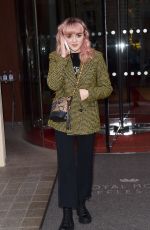 MAISIE WILLIAMS Leaves Royal Monceau Hotel in Paris 01/20/2019