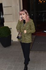 MAISIE WILLIAMS Leaves Royal Monceau Hotel in Paris 01/20/2019