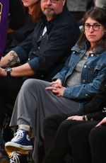 MAYIM MIALIK at a Basketball Game at Staples Center in Los Angeles 12/30/2018