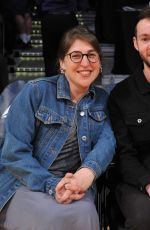 MAYIM MIALIK at a Basketball Game at Staples Center in Los Angeles 12/30/2018