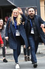 MICHELLE HUNZIKER Arrives at Ariston Theater in Sanremo 01/30/2019