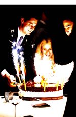 MICHELLE HUNZIKER Celebrates Her 42th Birthday in Milan 01/24/2019