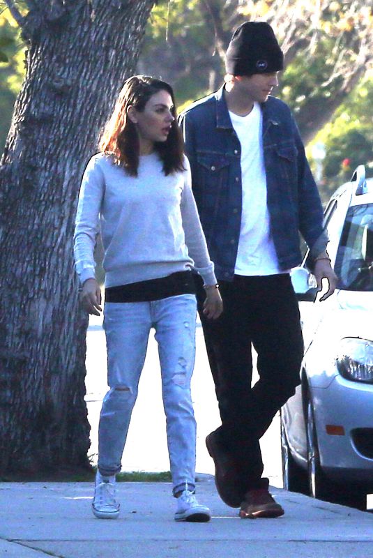 MILA KUNIS and Ashton Kutcher Out in Los Angeles 01/10/2019