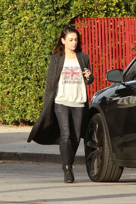 MILA KUNIS Leaves Her House in Los Angeles 01/10/2019